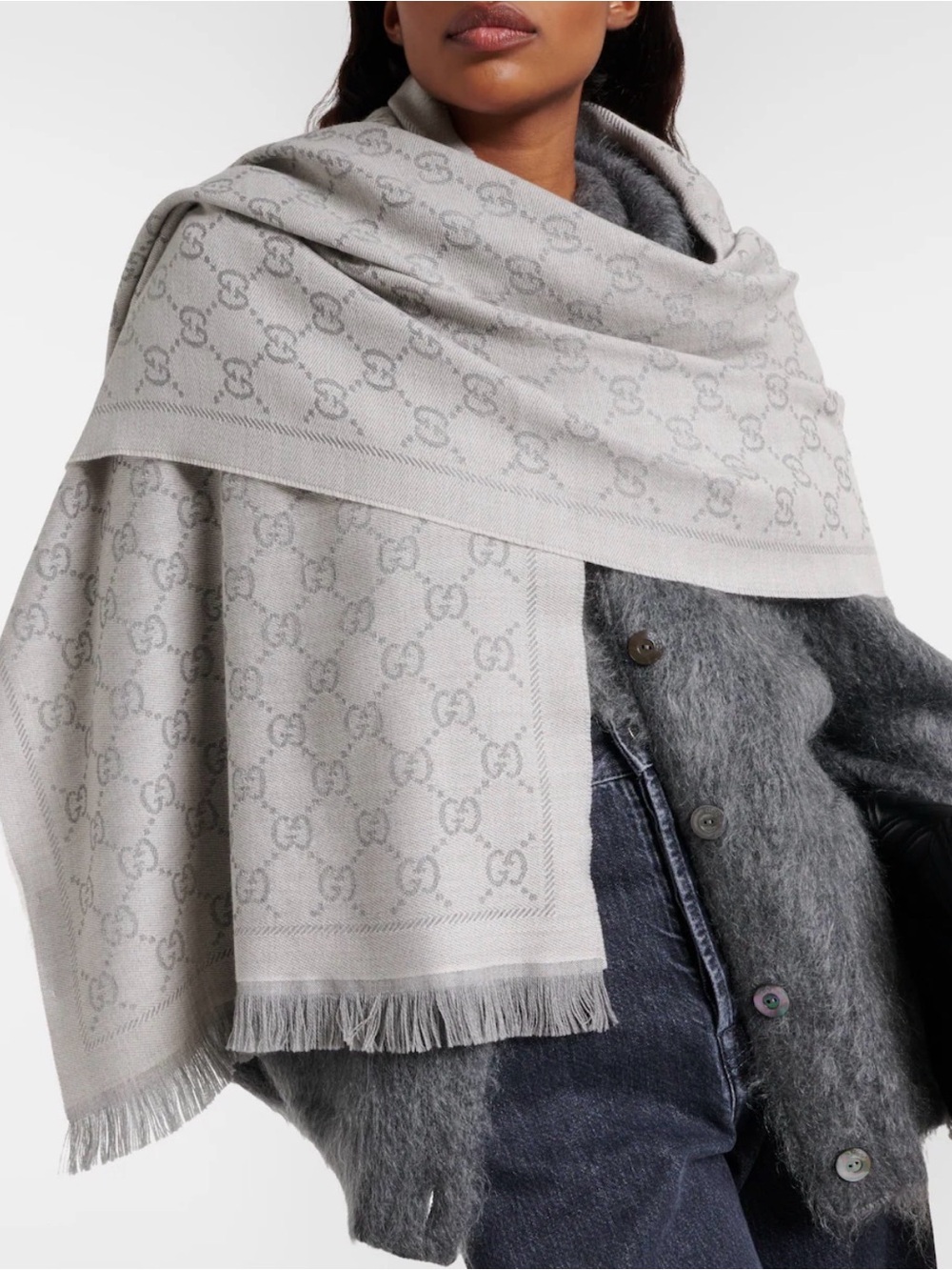 Gucci GG Wool Jacquard Scarf